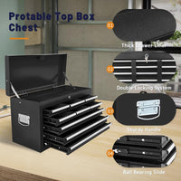 13-Drawer Rolling Tool Chest with Double Doors, 2 in 1 Detachable Rolling Tool Chest with Drawers, Mobile Tool Cabinet Combo, Metal Large Lockable Tool Box for Garage Workshop (Black) — product view 4
