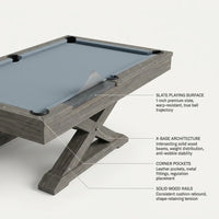 Pool Table Built for Tournament Play, 1-Inch Slate Surface, Solid Wood Construction, Premium Wool Blend — How It Works