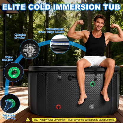 Cold Plunge Tub, 248 Gallon, 1 Horsepower, Heavy-Duty Ice Bath Tub for Athletes with Hot & Cold, Portable Inflatable Plunge Chiller with Water Treatment Kit, Immersion Therapy, Wifi (Black, 1 Set) — product view 4