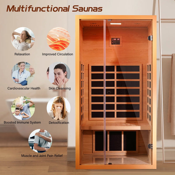 1-Person Extendable FAR Infrared Home Sauna – Hemlock Wood