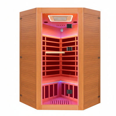 2–3 Person Infrared Home Sauna with LED Lights & Oxygen Bar