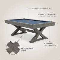 Pool Table Built for Tournament Play, 1-Inch Slate Surface, Solid Wood Construction, Premium Wool Blend — product view 3
