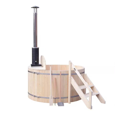Wood-Fired 4–5 Person Hot Tub & Ice Bath – Pine with Internal Stove