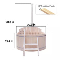 Wood Fired 4-Person to 5-Person 0-Jet Hot Tub and Ice Bath with Internal Stove Pine — product view 2
