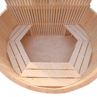 Wood Fired 4-Person to 5-Person 0-Jet Hot Tub and Ice Bath with Internal Stove Pine — product view 5