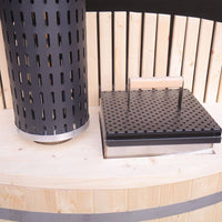 Wood Fired 4-Person to 5-Person 0-Jet Hot Tub and Ice Bath with Internal Stove Pine — product view 6